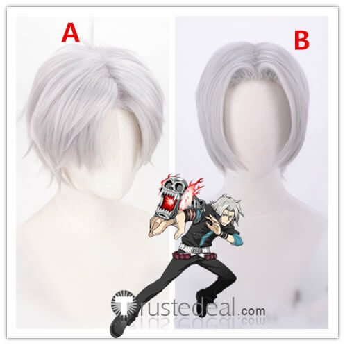 Hitman Reborn Hayato Gokudera Silver Grey Cosplay Wig