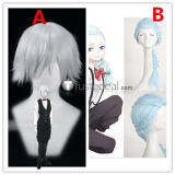 Death Parade Death Billiards Decim Nona Blue Silver Cosplay Wig