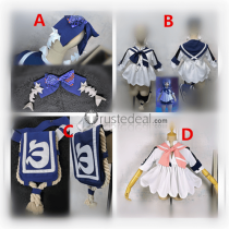 Final Fantasy XIV FF14 FFXIV Lalafell Sailor Uniform Blue Pink Cosplay Costume