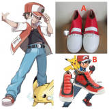 Pokemon Ash Ketchum Trainer Red Cosplay Shoes Boots