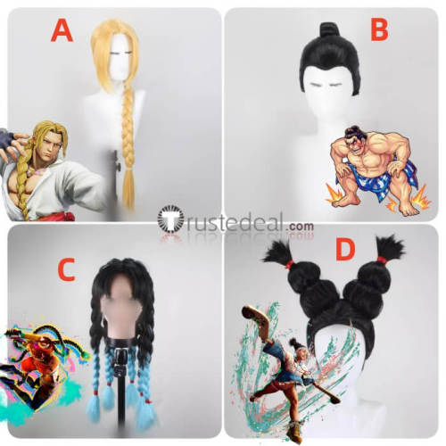 Street Fighter VI 6 Lily Kimberly Edmond Honda Sumo Vega Blonde Black Blue Styled Cosplay Wig