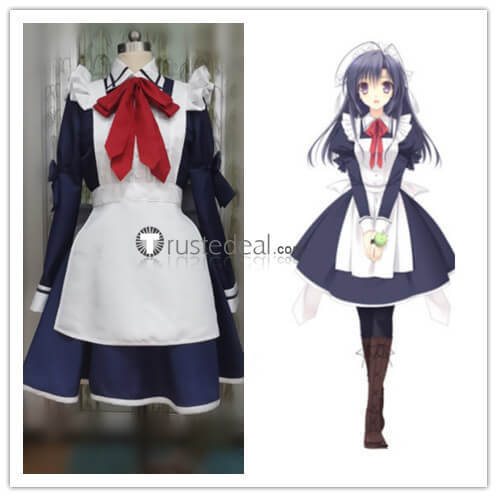 Tsuki ni Yorisou Otome no Sahou Asahi Kokura Blue White Maid Cosplay Costume