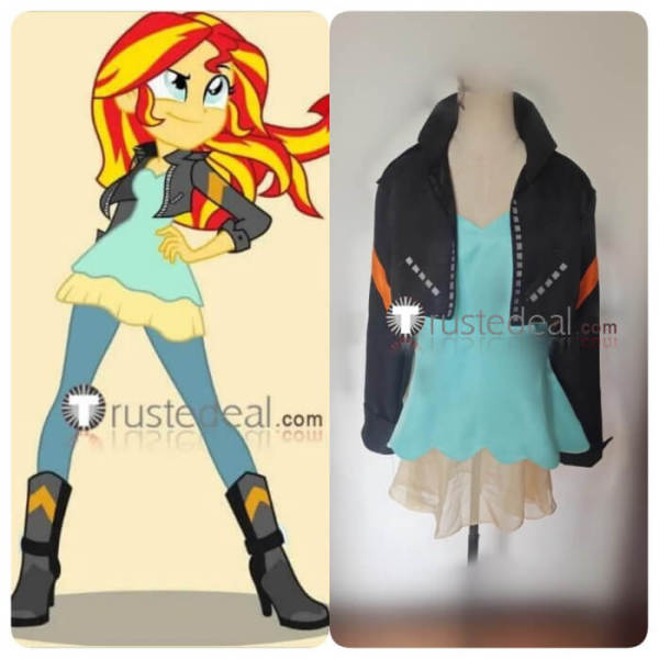 My Little Pony Equestria Girls Sunset Shimmer Black Pink Blue Cosplay Costume 2