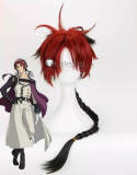 Seraph of the End Owari no Serafu Crowley Eusford Red Black Braid Cosplay Wig