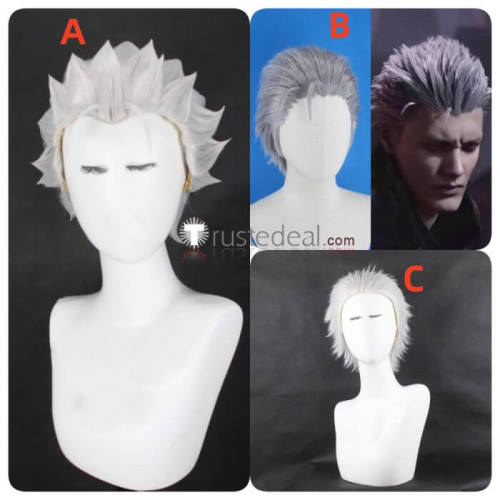 Devil May Cry 5 DMC5 Vergil Silver Styled Cosplay Wig