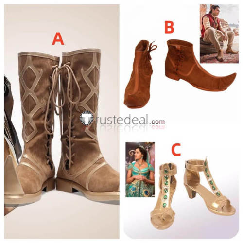 Aladdin Movie Film 2019 Princess Jasmine Prince Aladdin Cosplay Boots Shoes