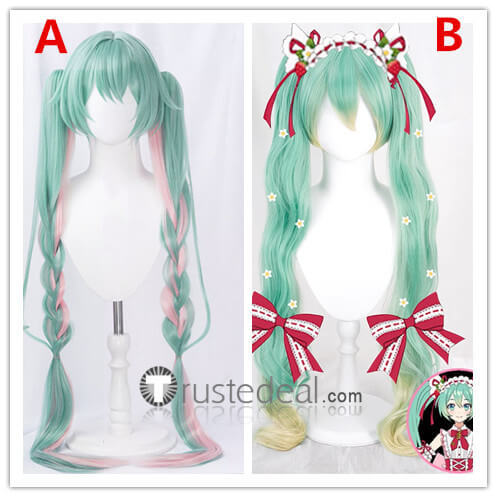 Vocaloid Hatsune Miku Autumn Date 15th Anniversary Strawberry Cosplay Wig