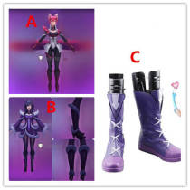 Commission League of Legends LOL Challenger Ahri Midnight Arcade Cosplay Boots Shoes