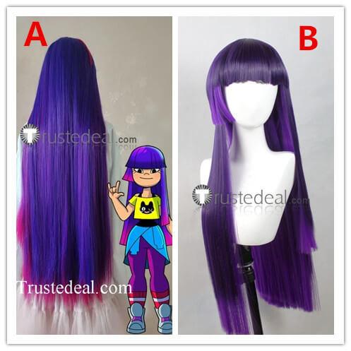 Glitch Techs Miko Kubota Purple Pink Black Cosplay Wig