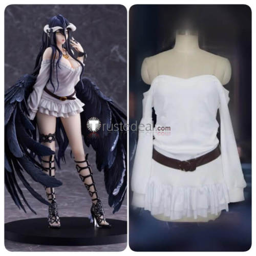 Overlord Albedo So Bin White Dress Cosplay Costume
