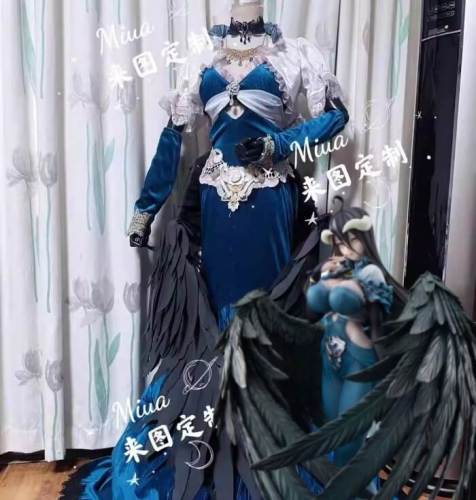 (BFM) Mimosa Overlord Season 4 Albedo Blue Dress Cosplay Costume
