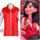 Wreck It Ralph 2 Princess Mulan Red Baseball Jacket Dragon Prints Cosplay Costume