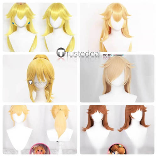 Super Mario Bros Bowsette Princess Bowser Princess Peach Princess Daisy Princess Rosalina Blonde Cosplay Wig
