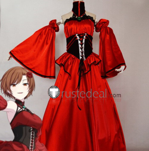 open lace back dress Gvavaya Anime Cosplay The Apothecary Diaries Cosplay Maomao Dance Red main image 0