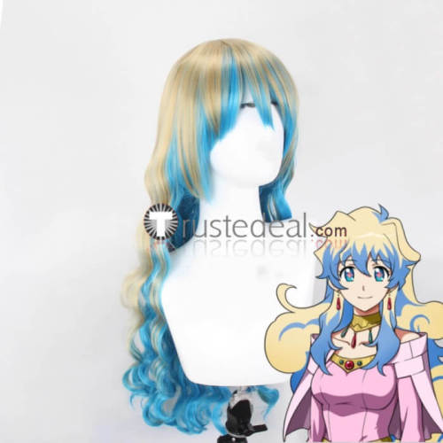 Gurren Lagann Yoko Littner Nia Teppelin Blonde Blue Long Red Ponytail Cosplay Wig