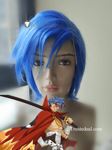 Gurren Lagann Kamina Blue Syled Cosplay Wig