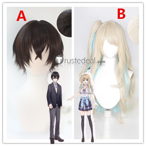 Kimizero You Were Experienced I Was Not Our Dating Story Runa Shirakawa Ryuuto Kashima Brown Cosplay Wig
