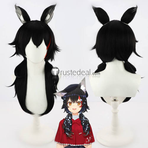 Vtuber Virtual YouTuber Hololive Ookami Mio Gawr Gura Cosplay Wig Ears
