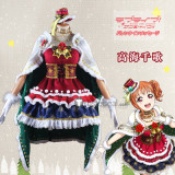 Love Live Sunshine Aqours Chika Dia Riko Kanan Ruby Yoshiko You Mari Hanamaru Christmas Cosplay Costume