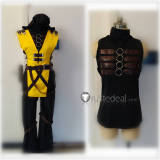Mortal Kombat Scorpion Hanzo Hasashi Yellow Black Cosplay Costume