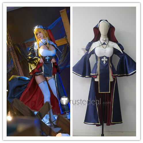 Charlotte Sister Vibrastar Figure Nun Blue Cosplay Costume