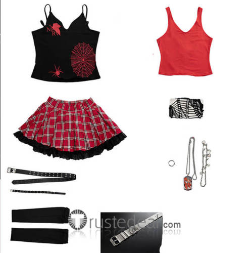 Neon Genesis Evangelion Asuka Langley Soryu Gothic Punk Cosplay Costume