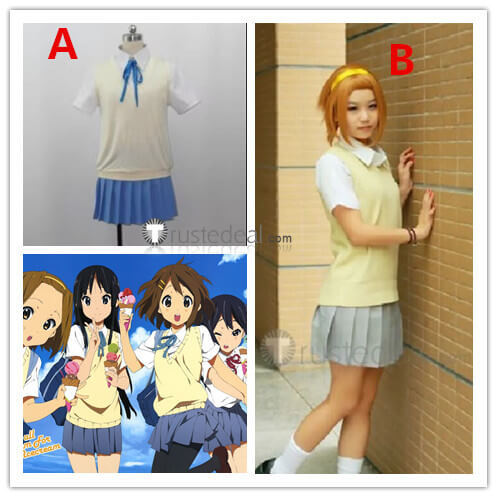K-On! Yui Azusa Summer School Uniform Cosplay Costume