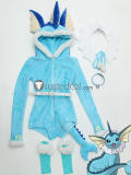 Gijinka Vaporeon Glaceon Blue Fluffy Jumpsuit Bunny Suit Cosplay Costume