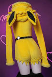 Pokemon Gijinka Leafeon Jolteon Fluffy Jumpsuit Bunny Suit Cosplay Costume