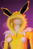 Pokemon Gijinka Leafeon Jolteon Fluffy Jumpsuit Bunny Suit Cosplay Costume