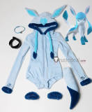 Gijinka Vaporeon Glaceon Blue Fluffy Jumpsuit Bunny Suit Cosplay Costume