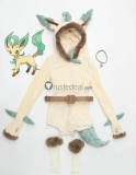 Pokemon Gijinka Leafeon Jolteon Fluffy Jumpsuit Bunny Suit Cosplay Costume