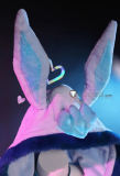 Gijinka Vaporeon Glaceon Blue Fluffy Jumpsuit Bunny Suit Cosplay Costume