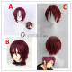 Free Iwatobi Swim Club Rin Matsuoka Wine Red Cosplay Wig