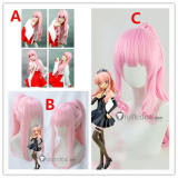 Zero no Tsukaima Louise Francoise Long Pink Ponytails Cosplay Wig