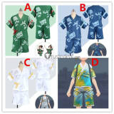 Pokemon Scarlet and Violet The Teal Mask DLC Juliana Aoi Florian Haruto Green White Jinbei Kimono Cosplay Costume