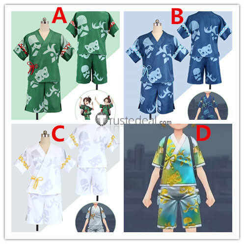 Pokemon Scarlet and Violet The Teal Mask DLC Juliana Aoi Florian Haruto Green White Jinbei Kimono Cosplay Costume