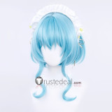 Hikikomari Kyuuketsuki no Monmon Terakomari Gandesblood Villhaze Blue Blonde Cosplay Wig Necklace