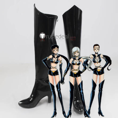 Sailor Moon Sailor Star Maker Seiya Taiki Yaten Kou Sailor Pluto Black Cosplay Shoes Boots