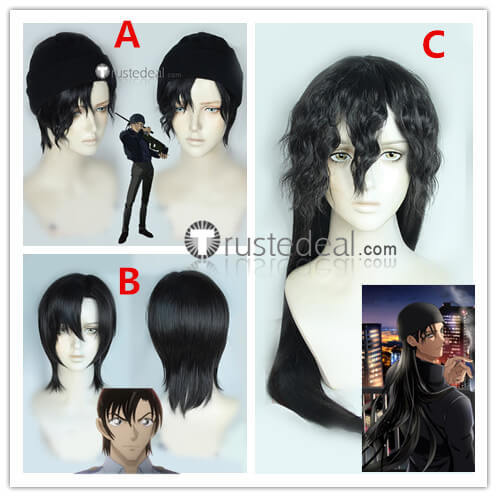 Detective Conan Kenji Hagiwara Shuichi Akai Black Cosplay Wig
