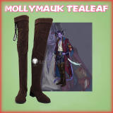 Critical Role Fjord Mollymauk Tealeaf Cosplay Brown Shoes Boots
