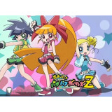 The Powerpuff Girls Z Bubbles Buttercup Yellow Greyish Blue Styled Cosplay Wig