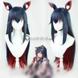 Arknights Texas Blue Black Red Cosplay Wig