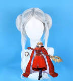 Fire Emblem Three Houses Flayn Edelgard Princess Time Skip Silver Grey White Green Styled Cosplay Wig