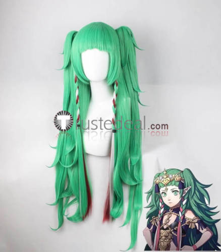 Fire Emblem Three Houses Sothis Linhardt Petra Hilda Pink Green Styled Cosplay Wig