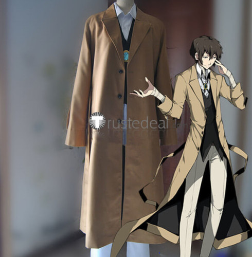 Bungou Stray Dogs Osamu Dazai Brown Coat Cosplay Costume 2