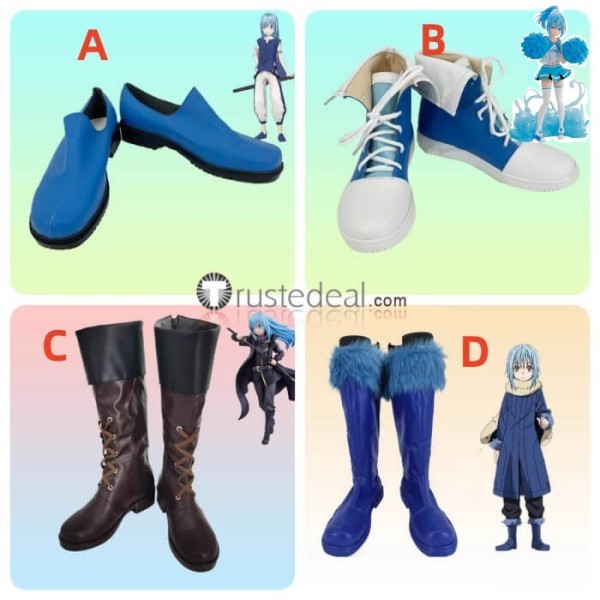 Tensei Shitara Slime Datta Ken Rimuru Tempest Cheerleader Mikami Satoru Blue Cosplay Shoes Boots