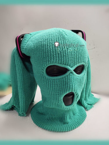 Vocaloid Hatsune Miku Green Blue Knit Mask Head Cover Cosplay Props Accessory