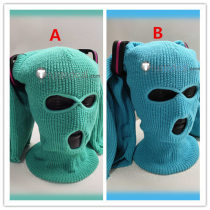 Vocaloid Hatsune Miku Green Blue Knit Mask Head Cover Cosplay Props Accessory