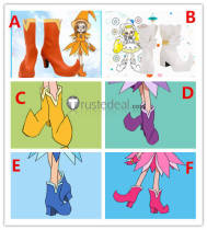 Ojamajo Doremi Magical DoReMi Ojamajo Makihatayama Hana Momoko Doremi Onpu Hazuki Aiko Blue Pink Purple Yellow Cosplay Shoes Boots